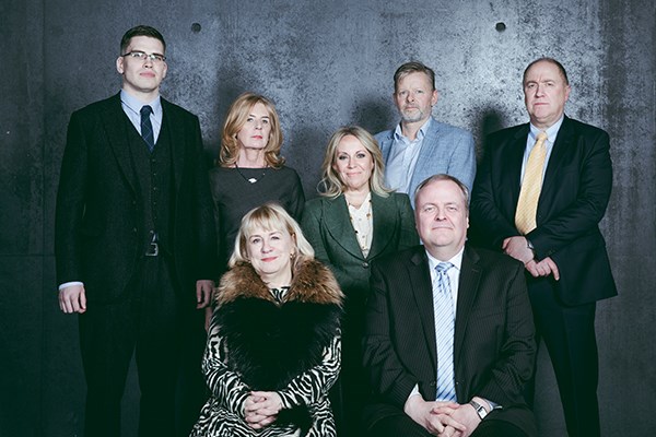 The Central Bank Supervisory Board. Upper left: Sigurjón Arnórsson, Kirsten Th. Flygenring, Sigrídur Andersen, Thorsteinn Víglundsson, Arnar Bjarnason.  Lower left: Thórunn Gudmundsdóttir, Gylfi Magnússon.