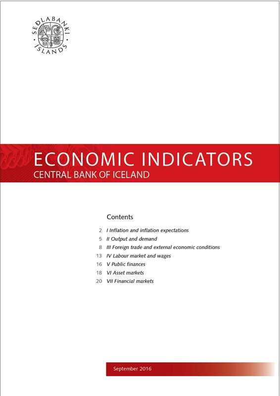 Cover of Economic Indicators September 2016