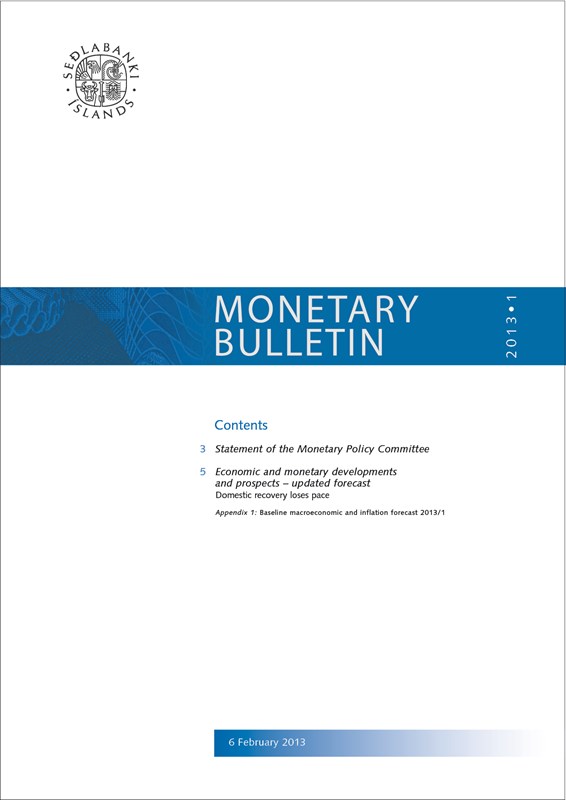 Cover of Monetary Bulletin 2013/1