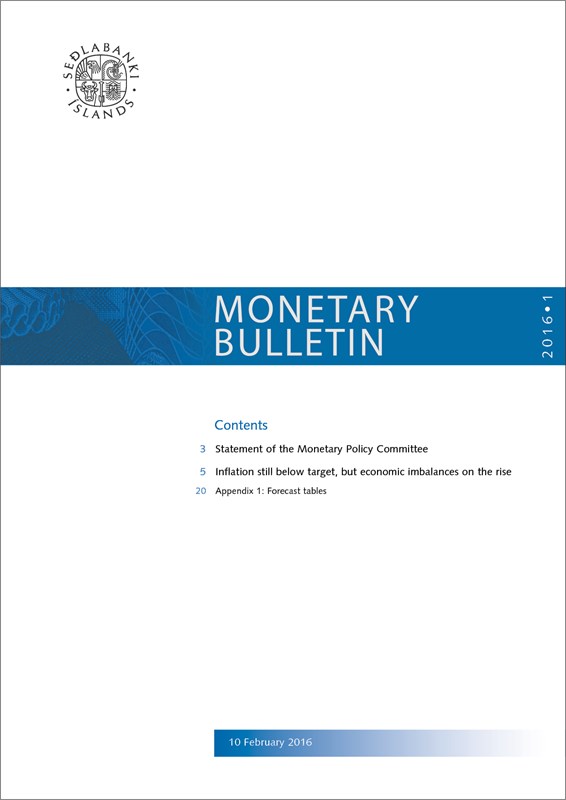 Cover of Monetary Bulletin 2016/1