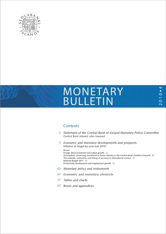 Cover for Monetary Bulletin 2010/4