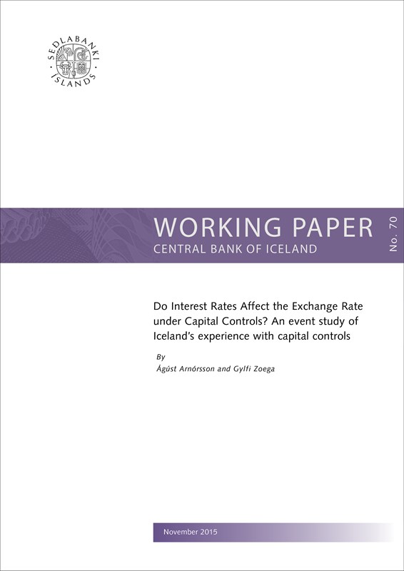 Cover of Working Paper no. 70